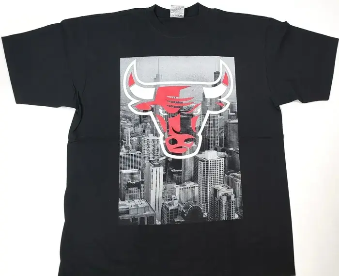 Chicago City T-shirt Chi Town Windy City Bulls T-shirt homme noir nouveau