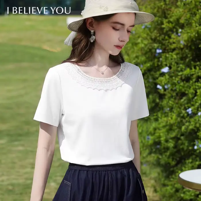 I BELIEVE YOU T-shirt blanc à manches courtes pour femme