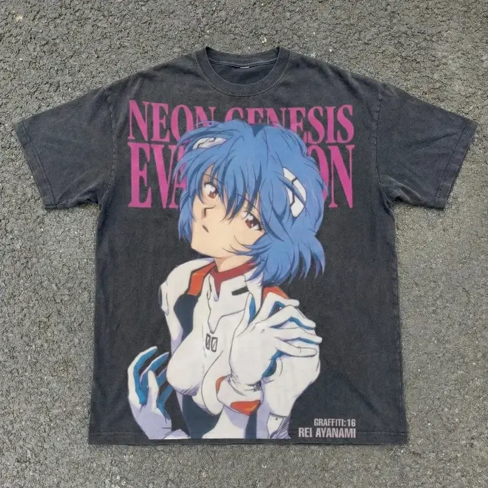 T-shirt imprimé Neon Genesis Evangelion Anime Ayanami pour hommes et femmes