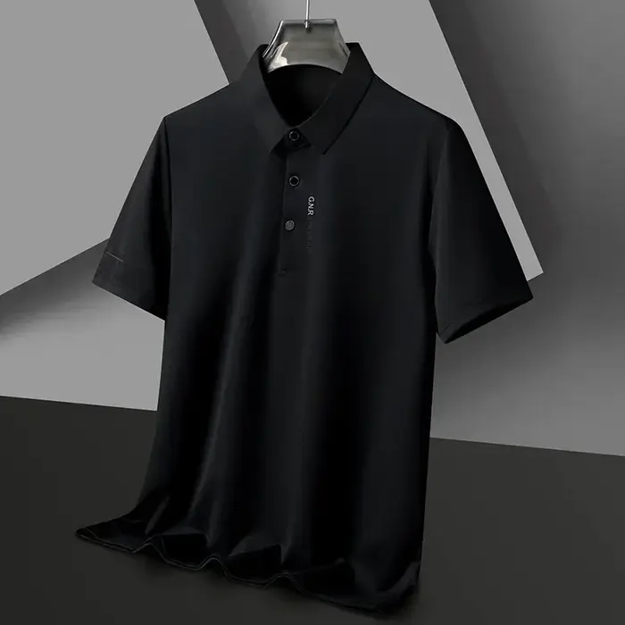 Polo gaufré d'été pour hommes, décontracté, mode, couleur unie, manches courtes, T-shirts à revers, 