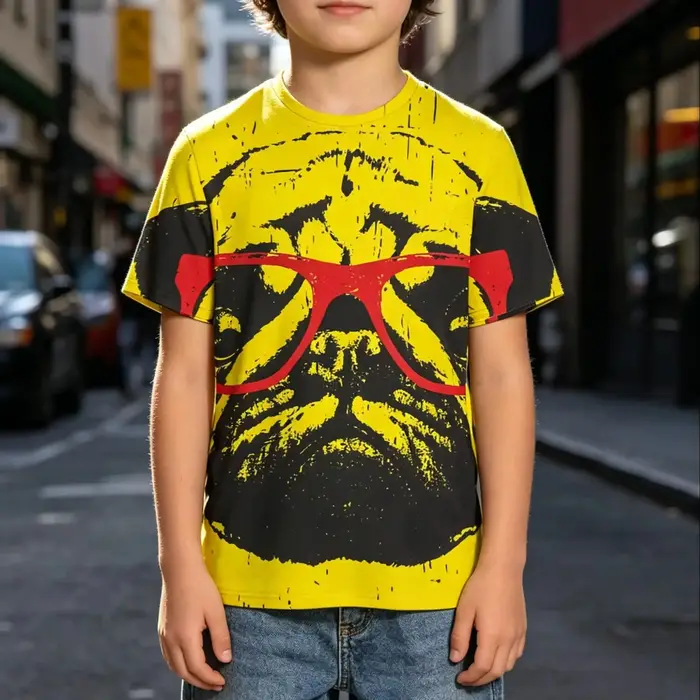 T-shirts à motif animalier chien Pug mignon pour hommes