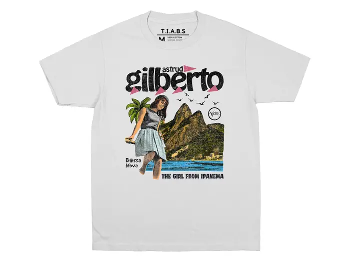 TIABS Astrud Gilberto T-Shirt The Girl From Ipanema Brazilian Singer Music Design Drop Shoulder Shor