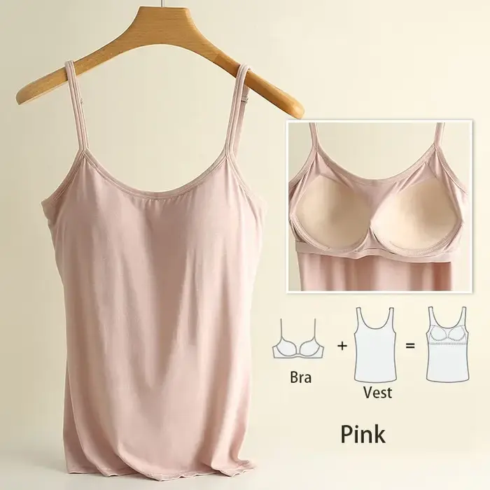 M-3XL pour 35-85kg Modal grande taille Camisole débardeur avec tasse fixe poitrine rembourrée vêtements chauds bas sous