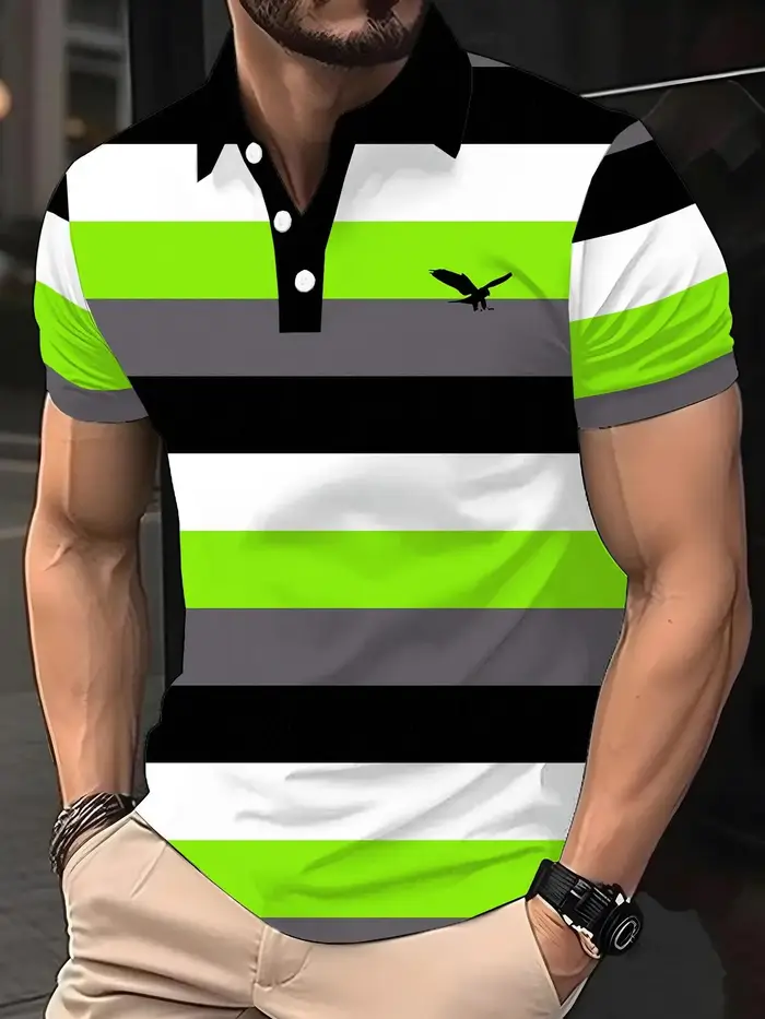 Polo pour homme, T-shirt décontracté d'été à col rond et manches courtes