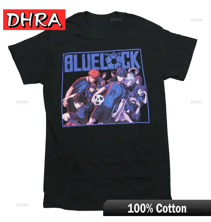 T-shirt Blue Lock Isagi Yoichi Bachira Nagi Rin Itoshi Anime en coton, t-shirt graphique manga, manches courtes, pour hommes et femmes, hauts d'été