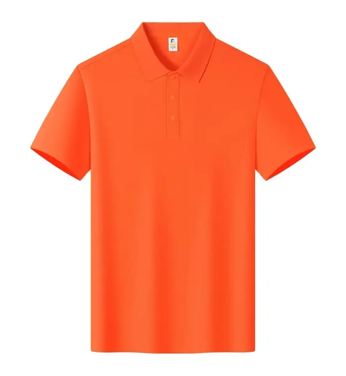 Polo de haute qualité, doux et respirant, en soie glacée, coton 200g, anti-plis, couleur unie, sans col, manches courtes