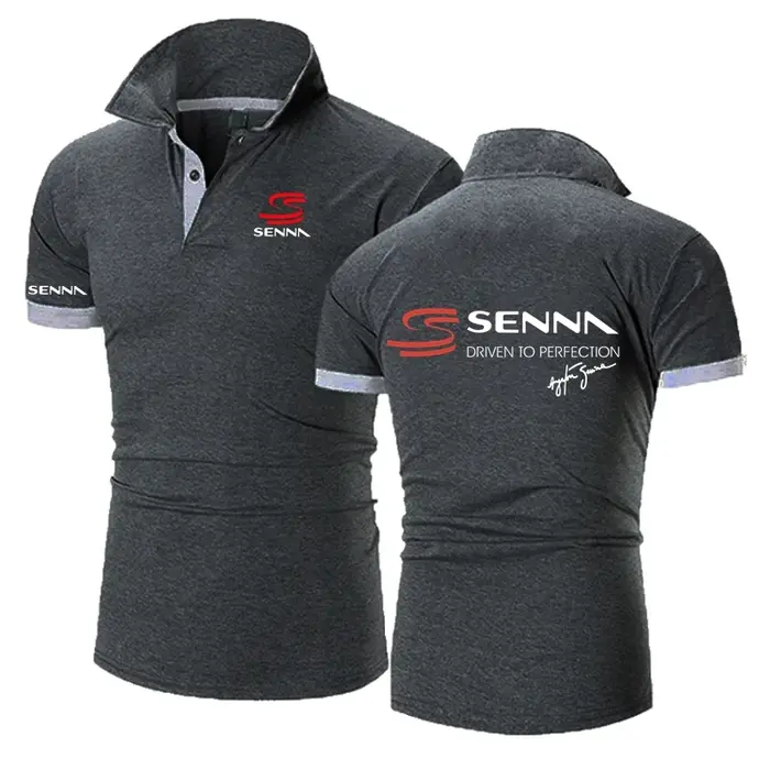 Hommes Polo Ayrton Senna Brésilien Formule 1 Légende Polos Graphique Surdimensionné Respirant Streetwear T-Shirts S-8XL