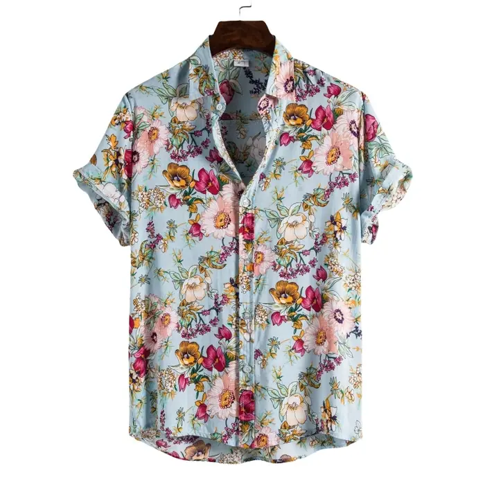 Chemise Hawaïenne en Coton et Lin group pour Homme, Vêtement de Luxe, de Haute Qualité, à la Mode, É
