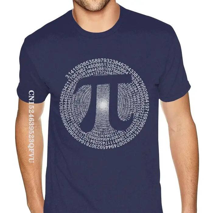 T-shirt classique pour hommes, en coton doux, imprimé, hip hop, symbole des nombres Pi, maths, Scien