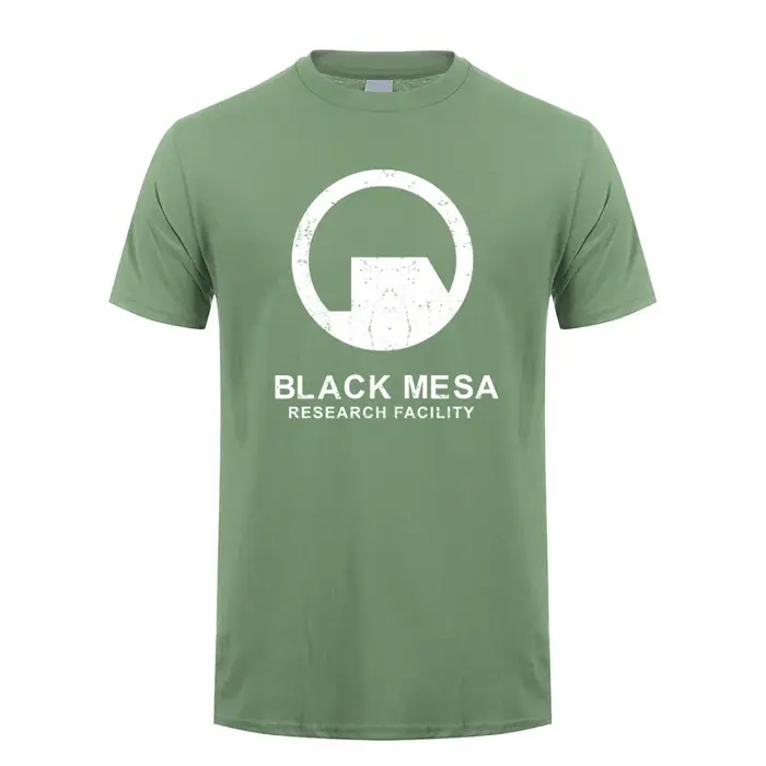 Noir Mesa établissement de recherche t-shirt graphique hommes coton Streetwear à manches courtes t-shirts