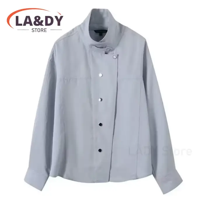 Chemisiers et Hauts Femme Printemps 2026 Nouvelle Collection Boutonnés Manches Longues Élégants Unis pour le Bureau