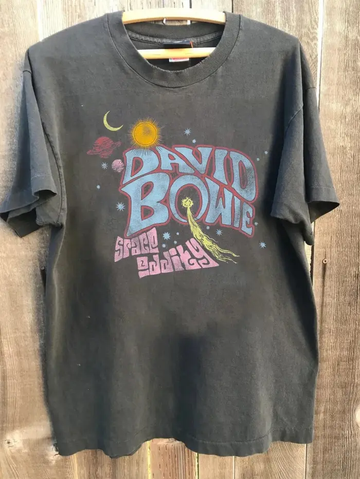 T-shirt vintage pour femme David Bowie, en coton respirant, à manches courtes, streetwear, ample et 