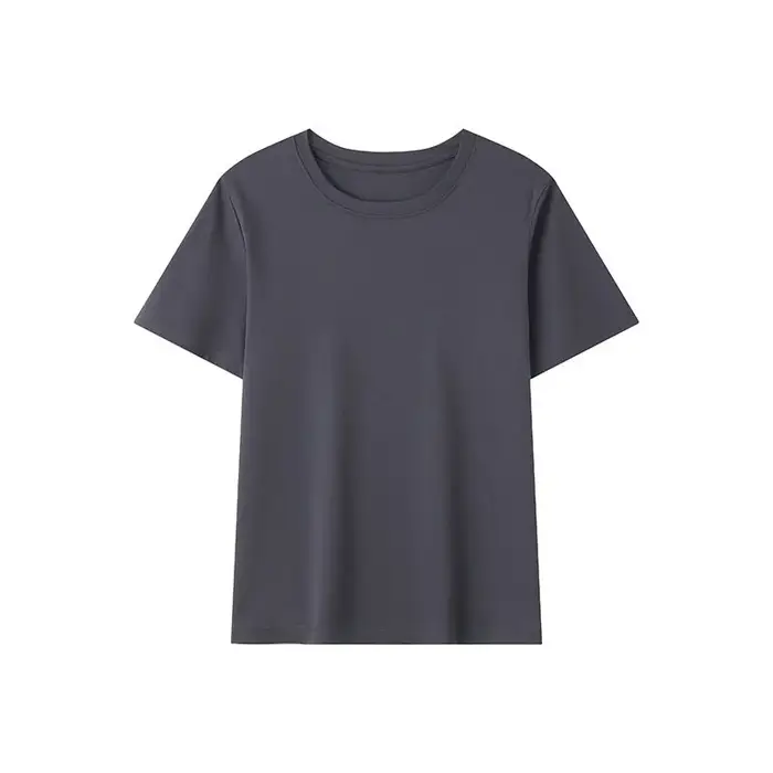 T-shirt basique à manches courtes pour femme, col rond, en coton Supima, sensation de fraîcheur, dou