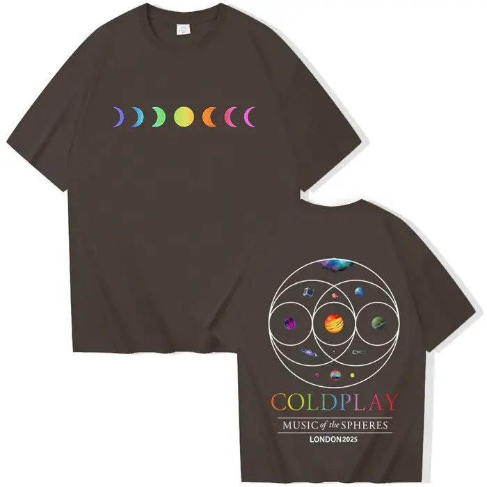 Cold-play London Tour 2025 T-shirt Harajuku col rond chemise décontractée cadeau