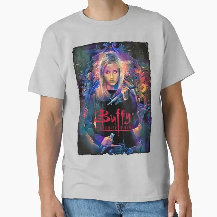Film effrayant Vintage The Buffy Vampire Slayer films d'horreur T-shirt classique pour hommes grande taille hauts pour adultes S-6xl