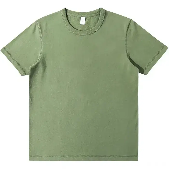 T-Shirt à manches courtes brossé vert avocat lourd 300g, haut d'été en coton de haute qualité vert Roden