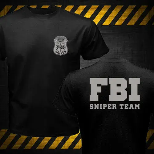 Mode nouveau Fbi Sniper équipe T-Shirt Double face hommes coton col rond