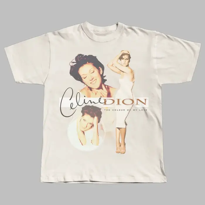 T-shirt Unisexe 100% Coton avec Portrait de Céline Dion
