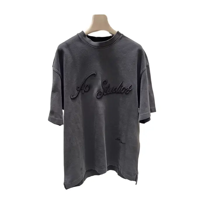 T-shirt unisexe en coton biologique avec logo brodé 3D