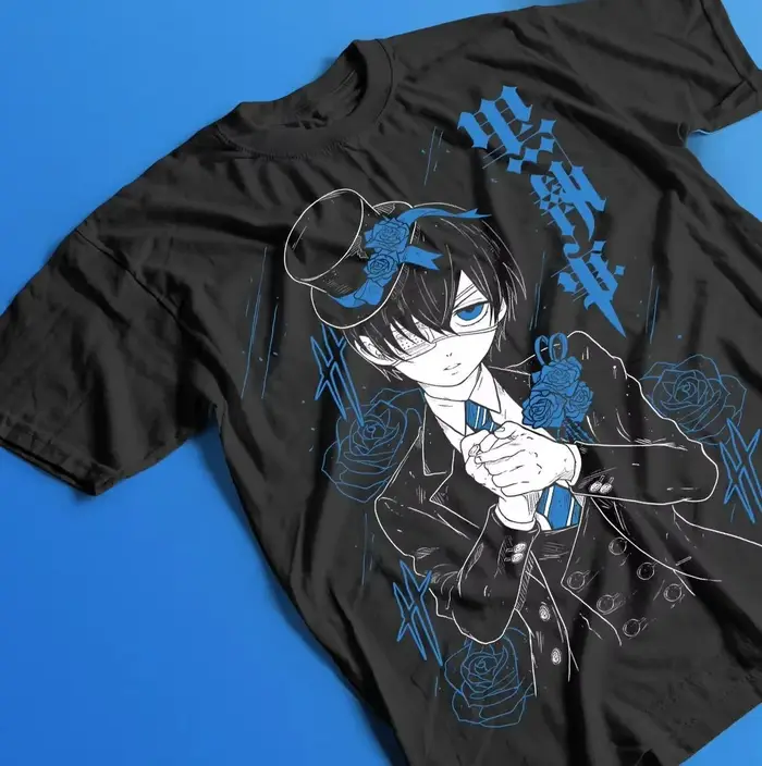 Anime noir majordome graphique 100% coton chemise hommes 2026 nouveau printemps été femmes chemises Harajuku décontracté unisexe à manches courtes t-shirt