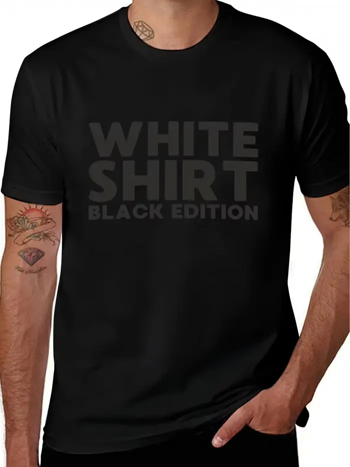 Nouveauté T-shirt blanc édition noire pour homme, tee-shirt en coton pour femme, coupe ample, col ro