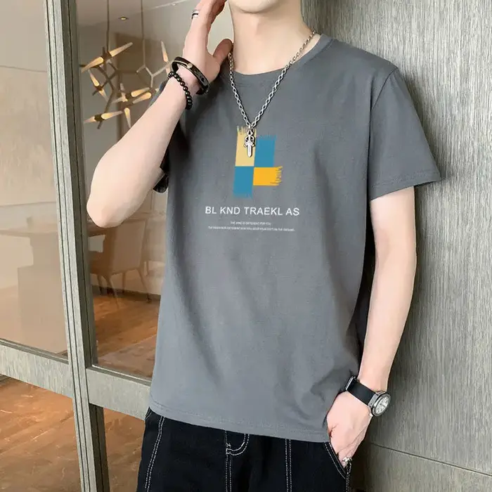 T-shirt à manches courtes pour homme en soie glacée