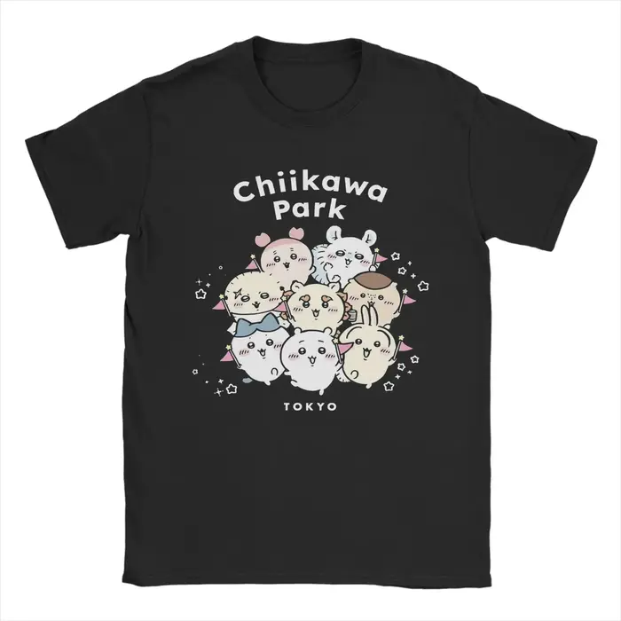 T-shirt Chiikawas and Friends pour hommes, t-shirt drôle en pur coton, col rond, manches courtes, vê