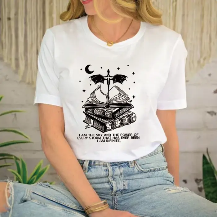 T-shirt Vintage Basgiath War imprimés, I Am The Sky, Fourth Wing Tee, Dragon Rider, Y Bookish, The U