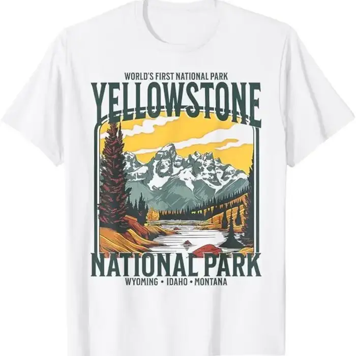 T-shirt de randonnée vintage du parc national de Yellowstone