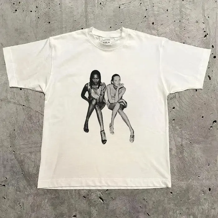 T-shirt graphique hommes femmes haut Vintage Hip Hop Streetwear surdimensionné
