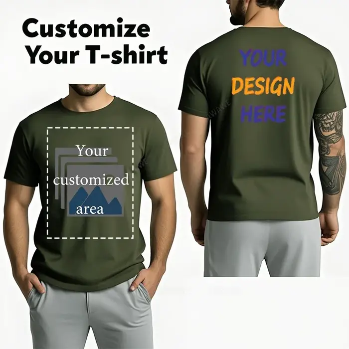 T-shirt homme sur mesure votre conception ici coton confortable unisexe