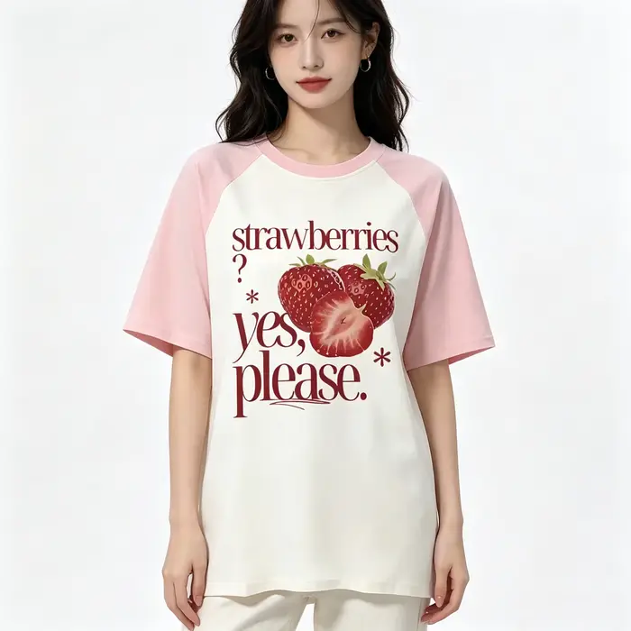 T-shirts tendance cerise pour femmes et filles