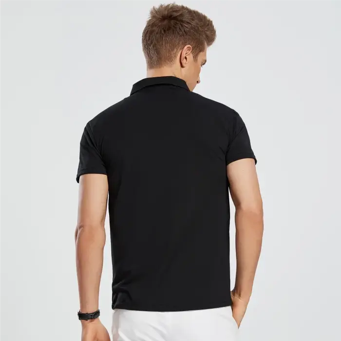 Polo uni en coton pour hommes
