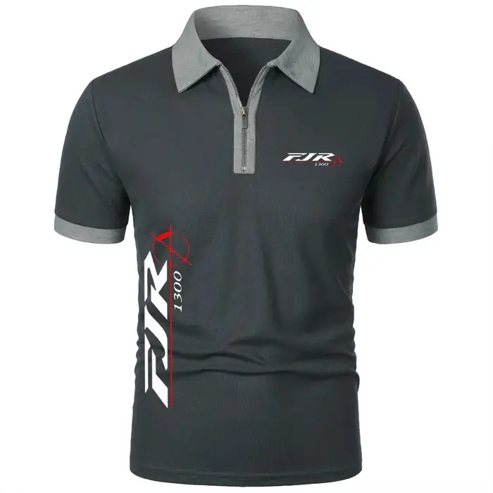 Polos FJR 1300 moto fermeture éclair revers hauts t-shirt Simple confortable léger à manches courtes