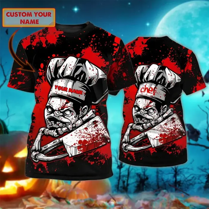 Chef tatoué été hommes T-shirt nom personnalisé