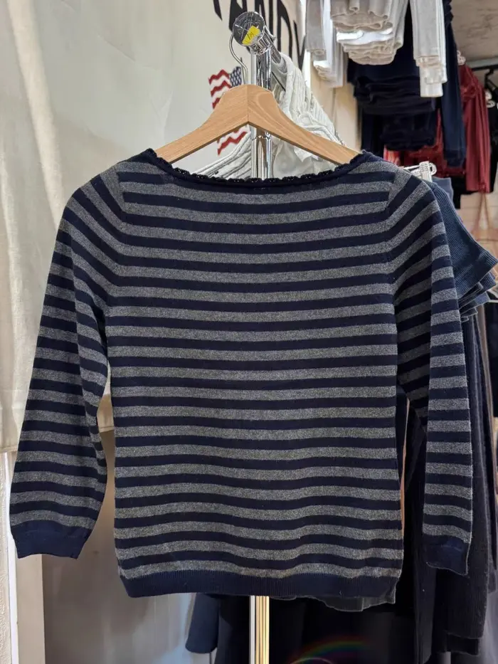 T-shirts rayés à manches trois quarts pour femme