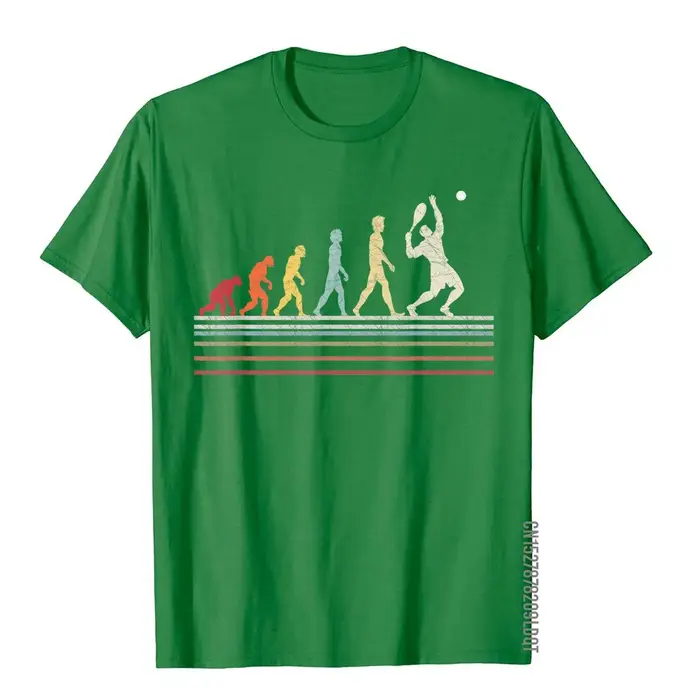 T-shirt de sport vintage en coton pour hommes, évolution drôle de tennis, cadeau rétro, t-shirts jeu