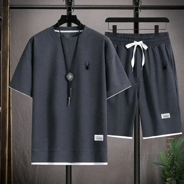 Ensemble T-shirt à manches courtes et short de sport pour hommes, vêtements de sport décontractés, m