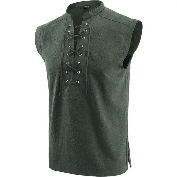 Débardeur pour homme style celtique viking steampunk, décontracté et gothique
