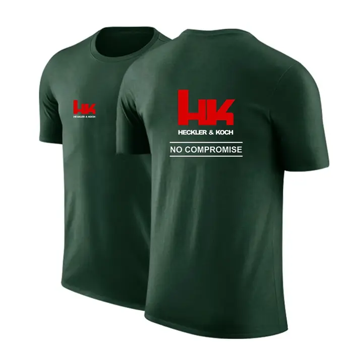 Hk Heckler Koch No Compromise Marque de créateur T-shirt à col rond pour hommes à la mode Sport décontracté à manches courtes Respirant Cool Top