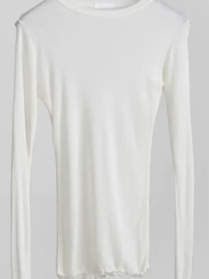 T-shirt uni à manches longues pour femmes