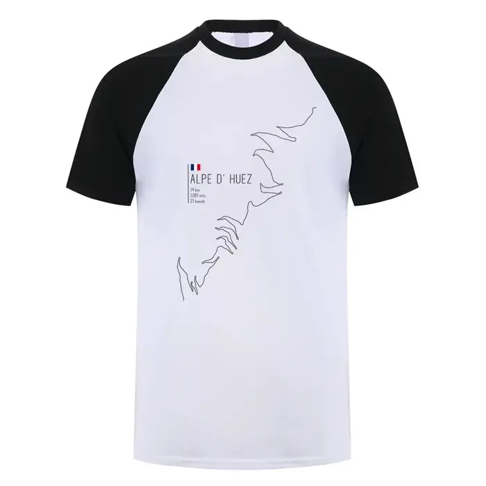 Alpe d Huez en France cyclisme t-shirt été hommes à manches courtes coton