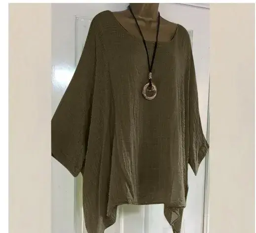 Nouveaux T-shirts amples à manches chauve-souris unies pour femmes