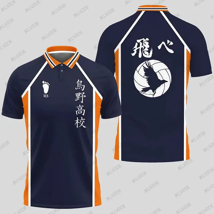 Chemises polo de cosplay Anime Haikyuu Hinata