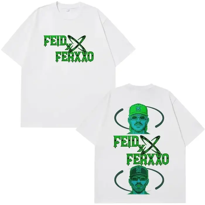 T-shirts Hip-Hop Tendance Rapper Feid Ferxxo Falxxo Tour 2026 Imprimé T-shirt Homme Femme Été Décontracté Ample Streetwear Unisexe
