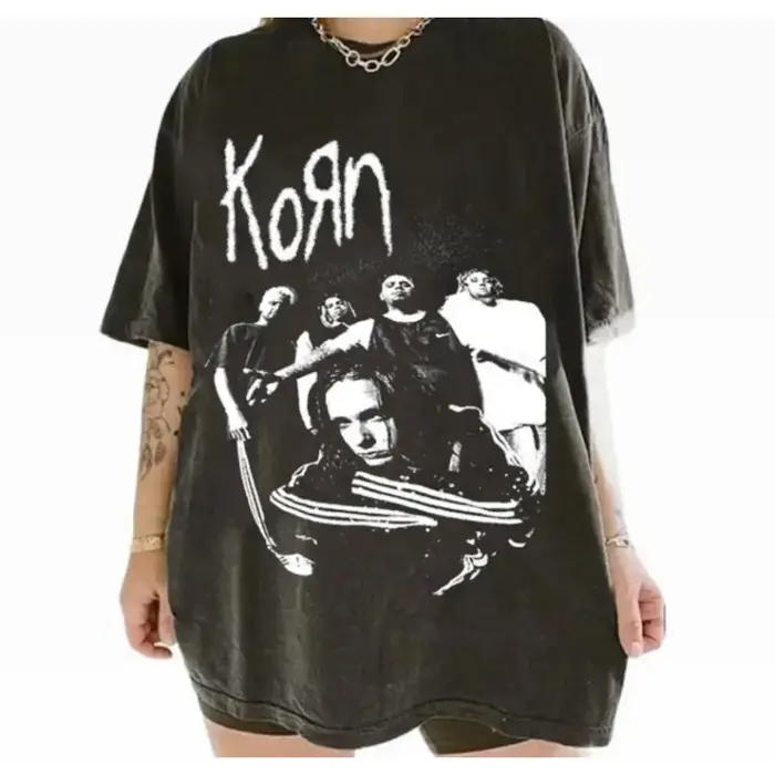T-shirt rétro Korn Band, T-shirt de rue, nouveau T-shirt d'été unisexe décontracté en coton