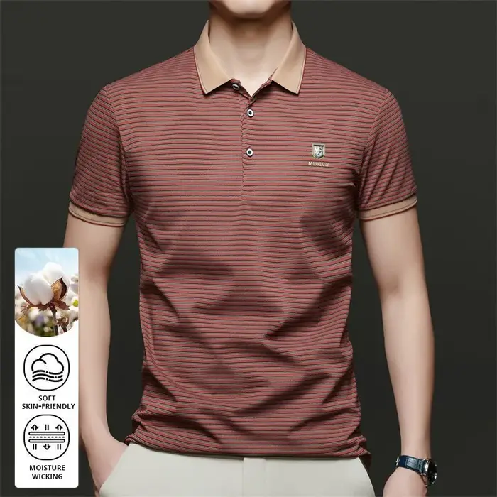 Top Grade été marque Designer polos pour hommes été dépouillé coupe ajustée à manches courtes décontracté hauts mode