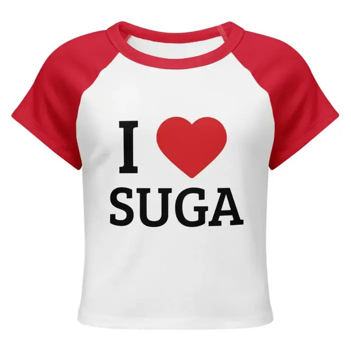 T-shirt I Love Suga, t-shirt graphique pour fans de K-Pop, unisexe, streetwear décontracté, cadeau p