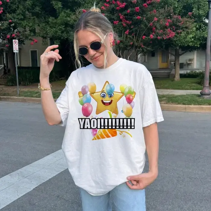 T-shirt Y2K Yaoi Amusant avec Impression Graphique de Film