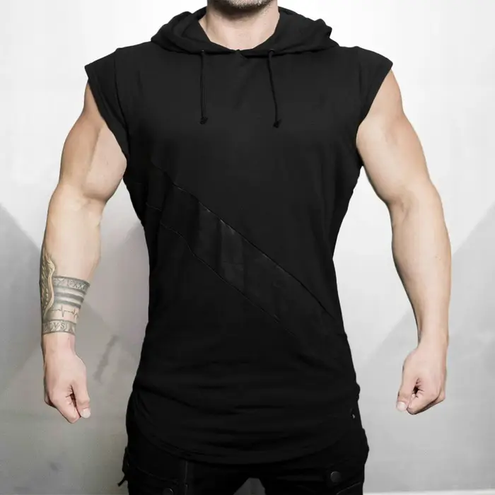 Débardeur à capuche pour hommes, vêtements de sport, Fitness, musculation, Stringer, entraînement, S